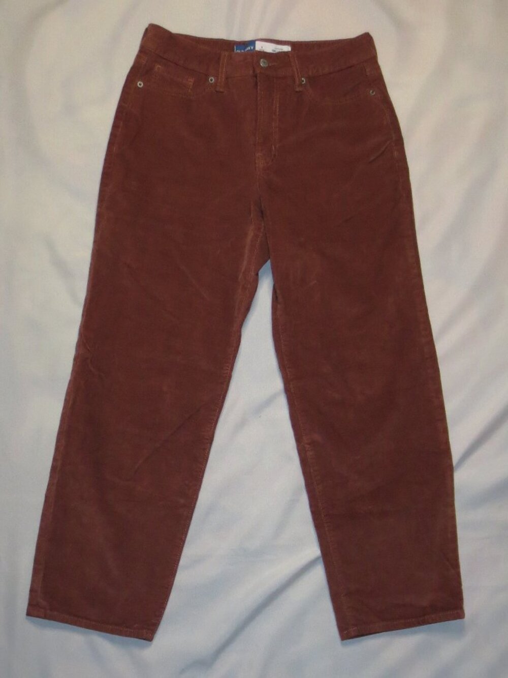 OLD NAVY womens CORDUROY pants RUST high-rise OG LOOSE FIT SIZE 6P